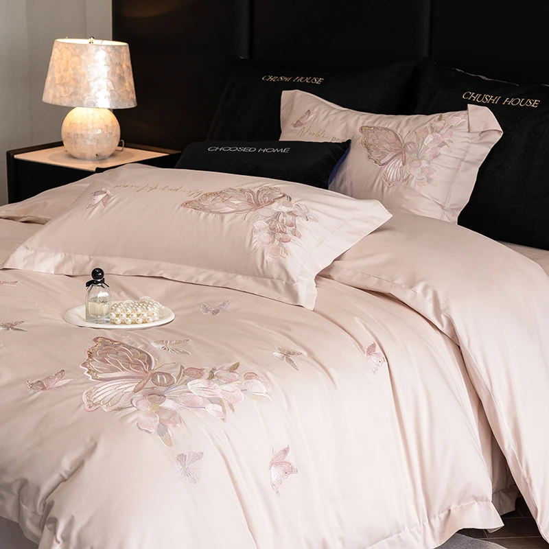 妙然家|蝶彩霓虹2025新款100s澳棉刺绣四件套轻奢进口高级送礼