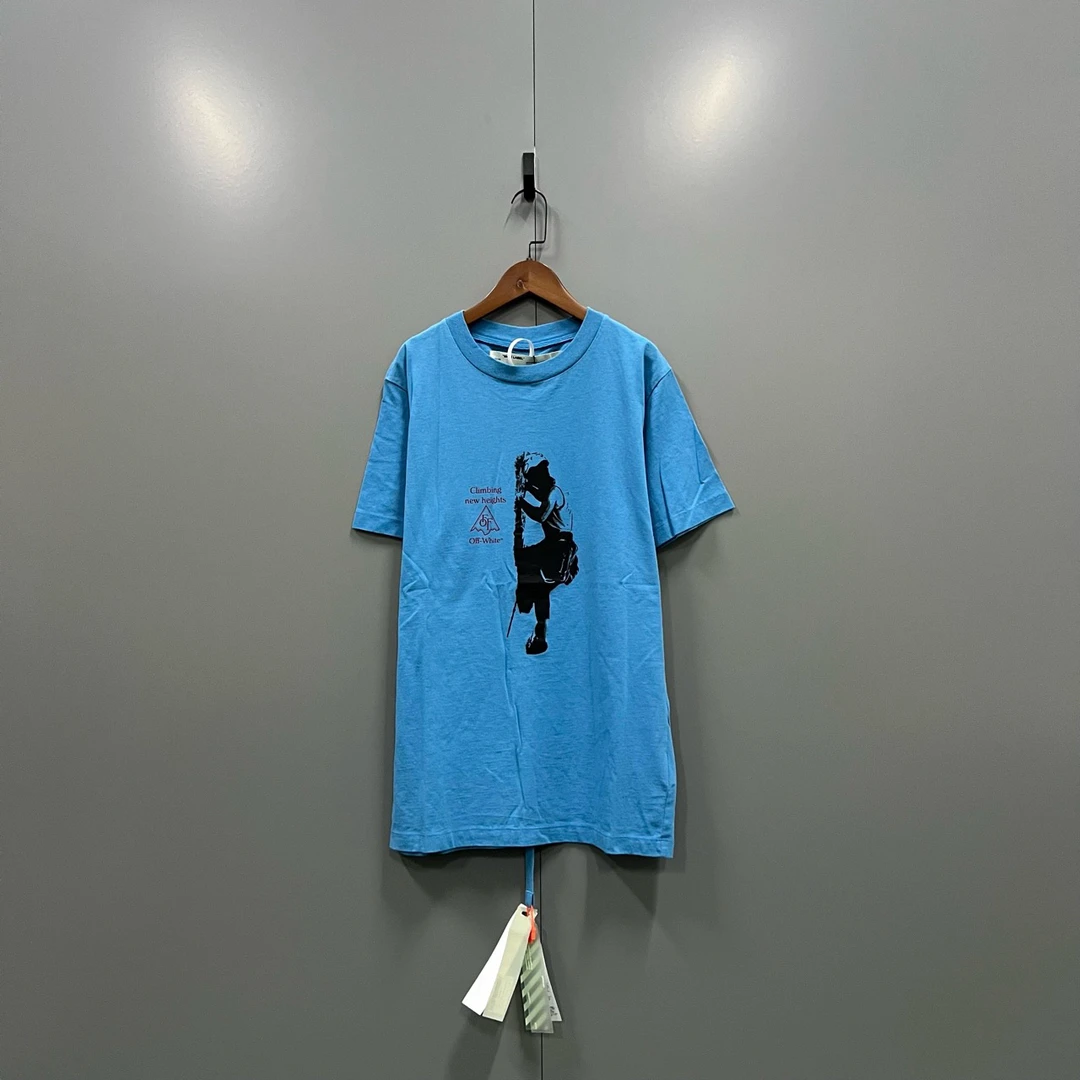 (ll) OFF White ow 蓝色人物涂鸦印花短袖 S码/全新吊牌 bc005945