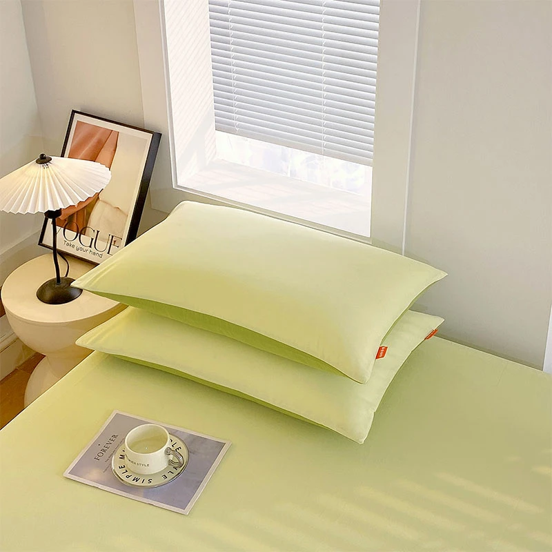 全棉枕套家用成人单只装纯色高级感枕芯内胆套纯棉48x74cm枕头套2