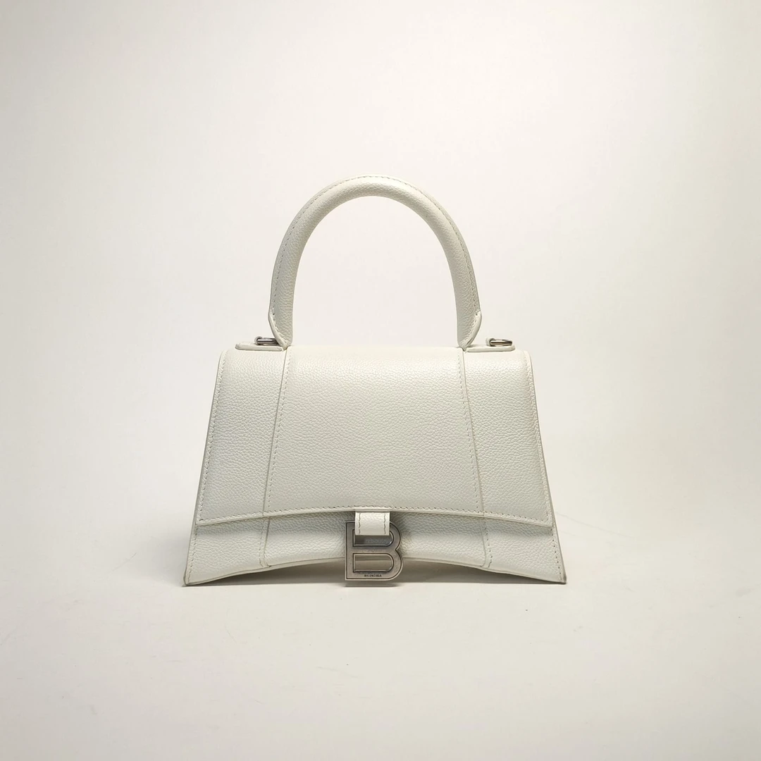 95新 Balenciaga/巴黎世家 【娇】沙漏手袋 S码白色 皮革C 907349