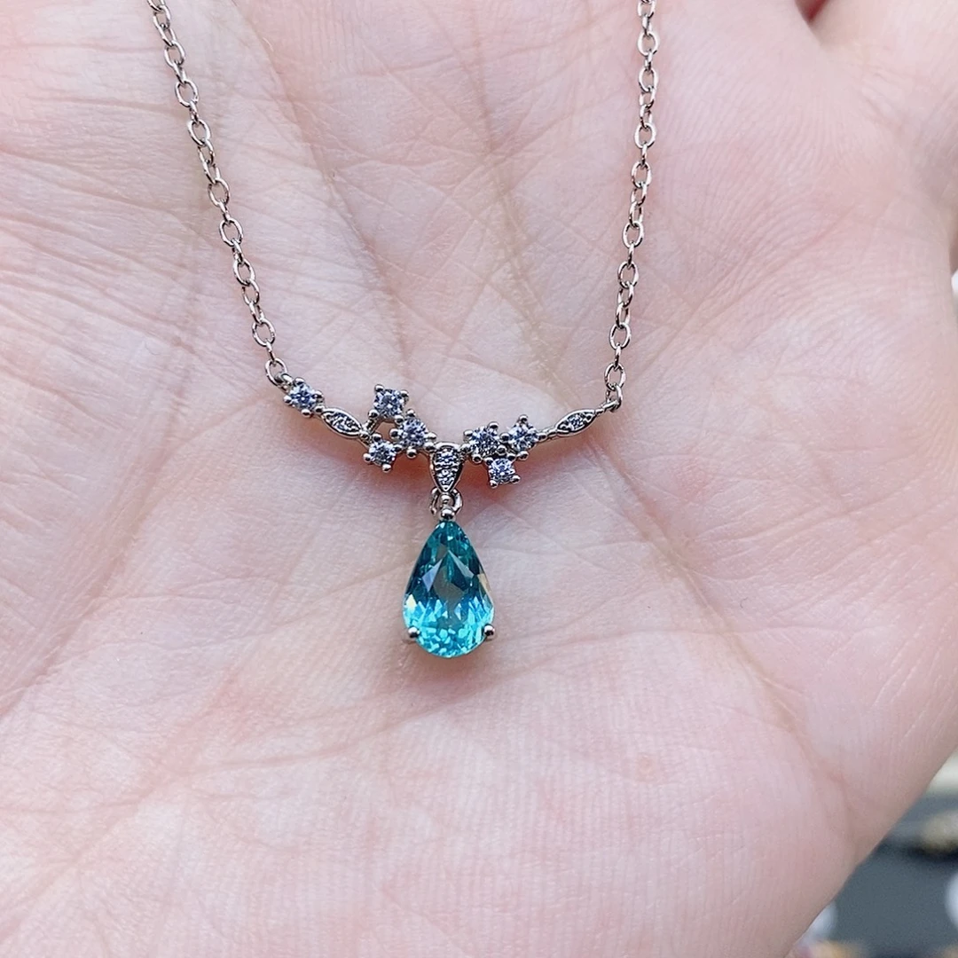 磷灰石颈饰银S925镶嵌