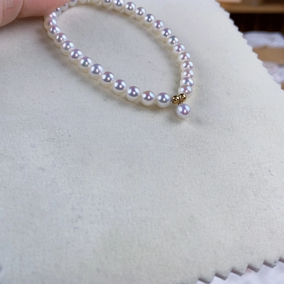 银S925镶嵌手绳淡水珍珠