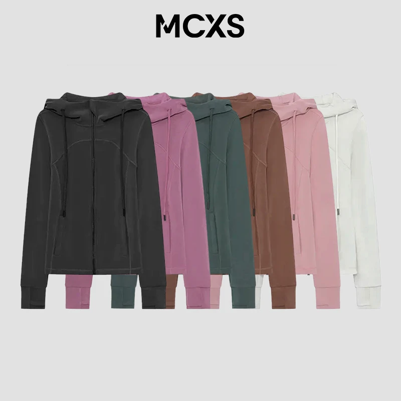 兰精莫代尔砂洗抽绳连帽修身卫衣女2025新款设计感拉链长袖外套