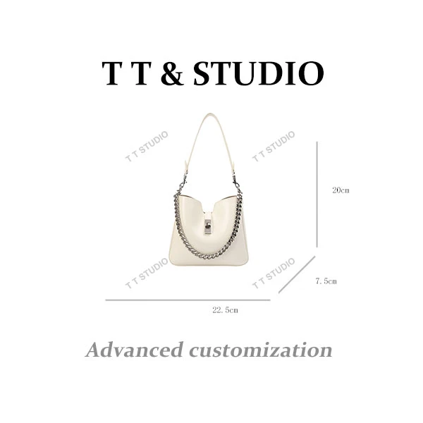 【TT Studio】SKL-5589-米白RAIN.CUN时尚简约腋下斜跨轻奢女包