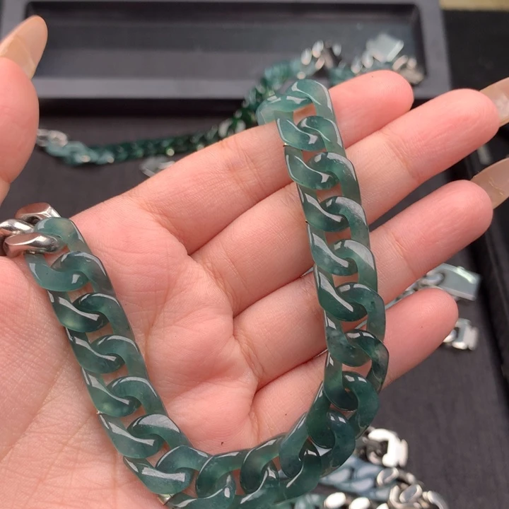 O***眸翡翠未镶嵌手链004