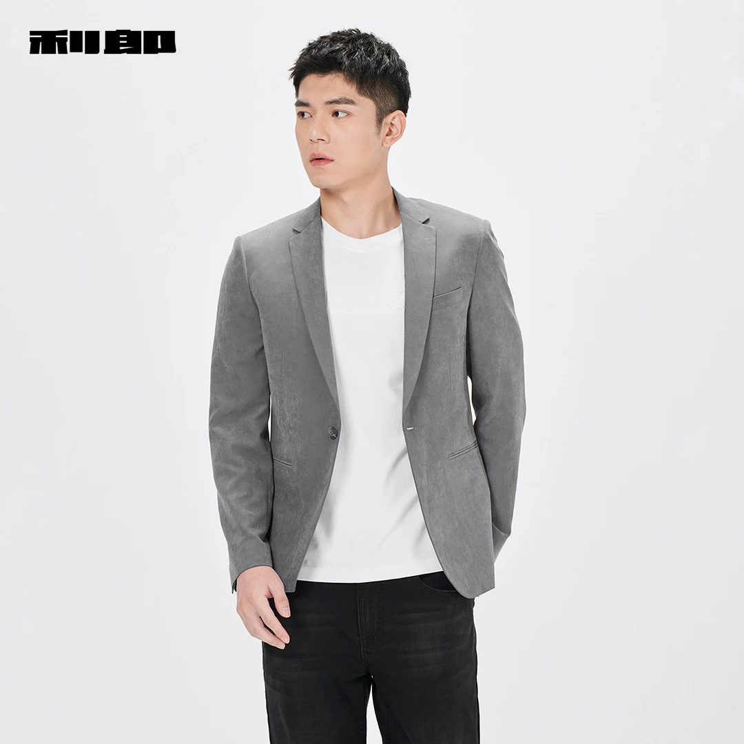 利郎官方西服男士2025春季西装新款商务男款修身微绒单西外套男