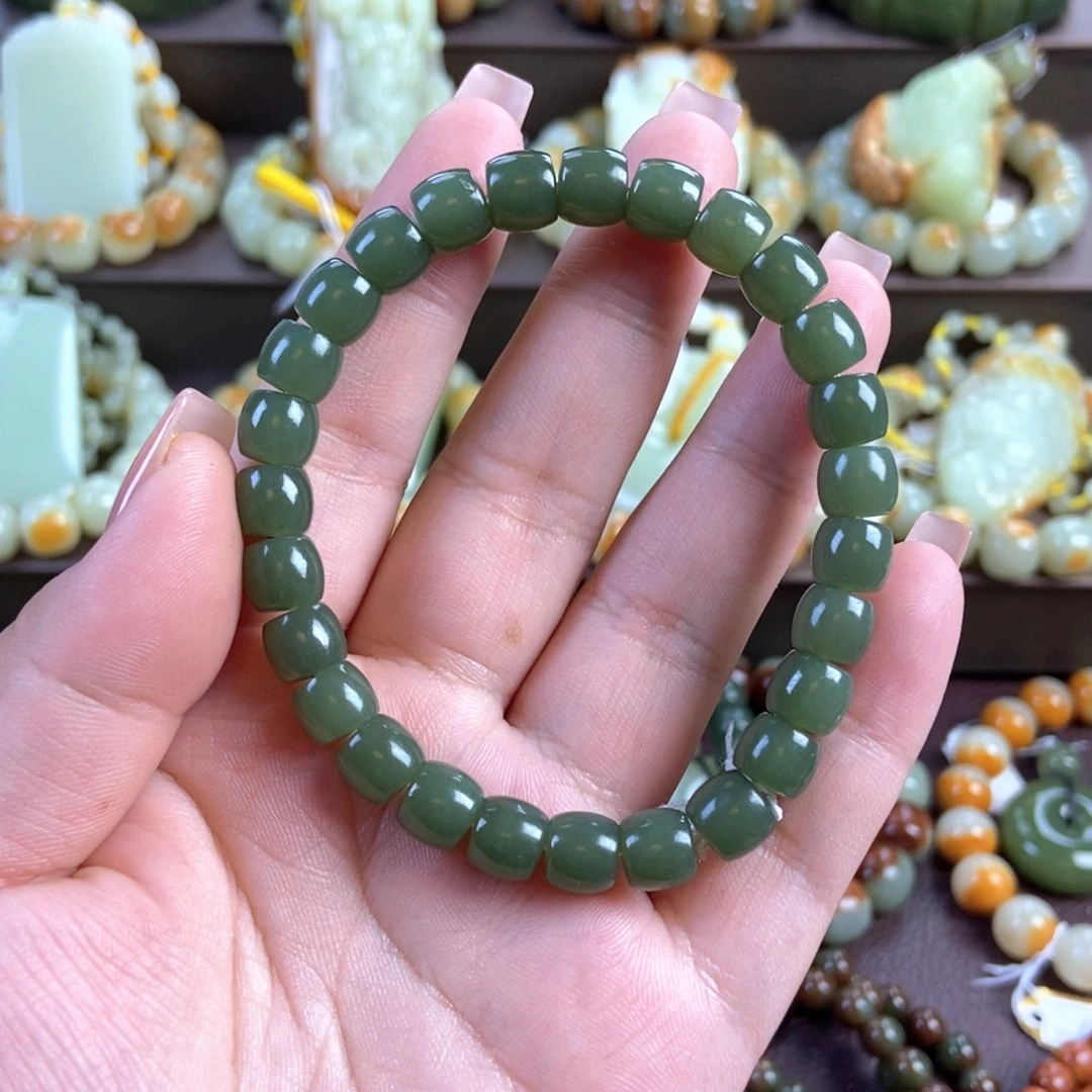 自***光透闪石质玉未镶嵌手串