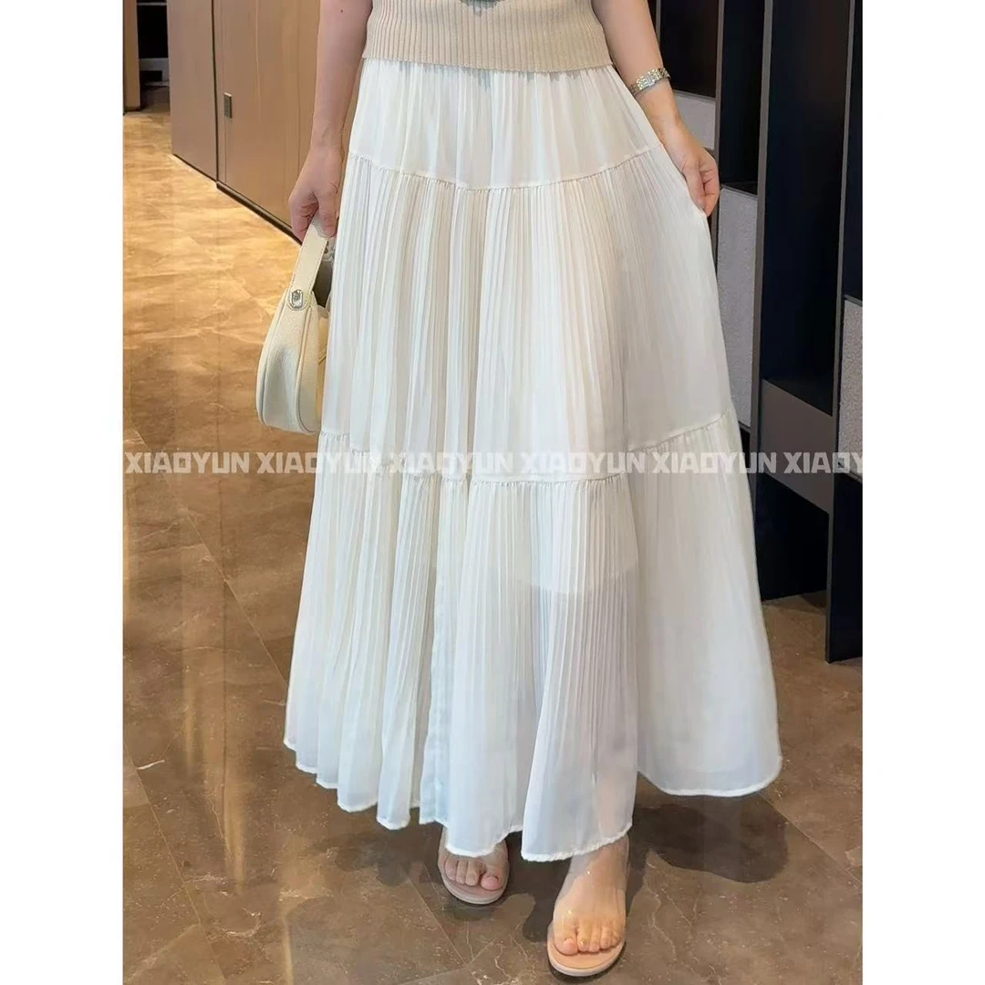 拼接百褶半身裙 小允姐姐2025新款时尚气质高级拼接百褶半身裙