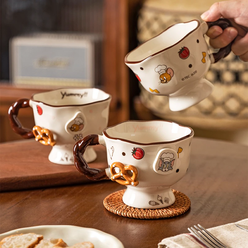 【摩登主妇】猫和老鼠陶瓷马克杯家用杯子浮雕办公室水杯咖啡杯早餐