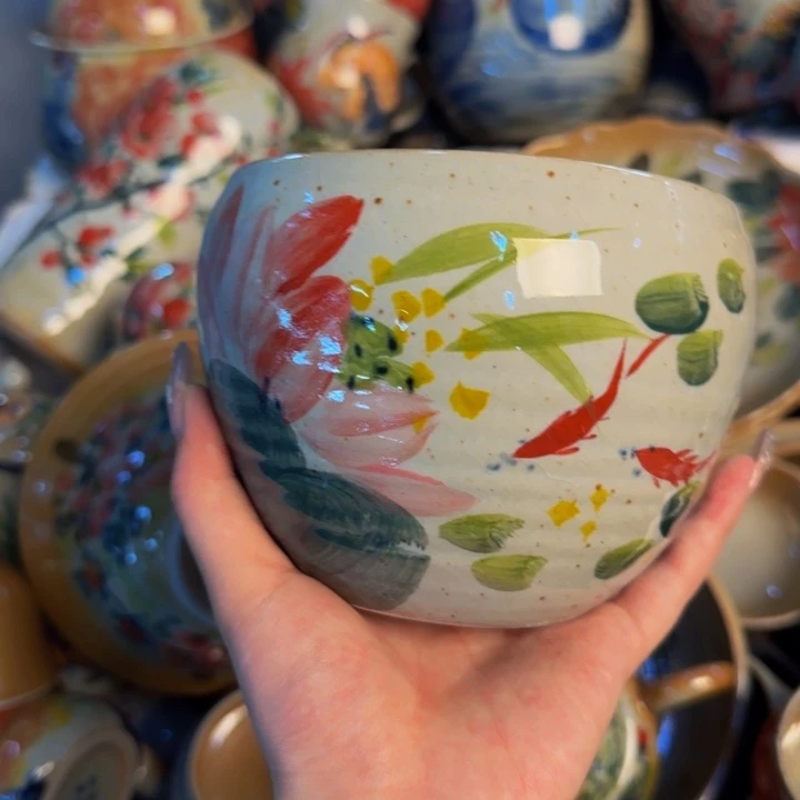 瓷片手工手绘高温瓷细微不一样