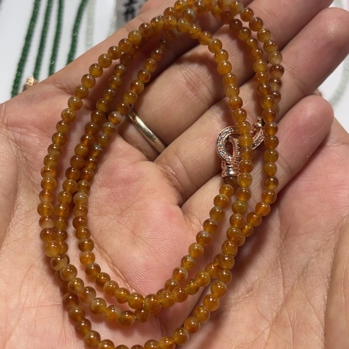 翡翠裸石冰黄小米珠