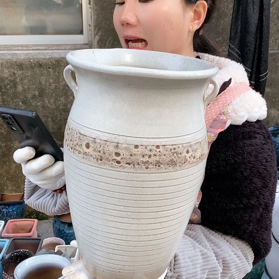 红泥花盆正品口20高32