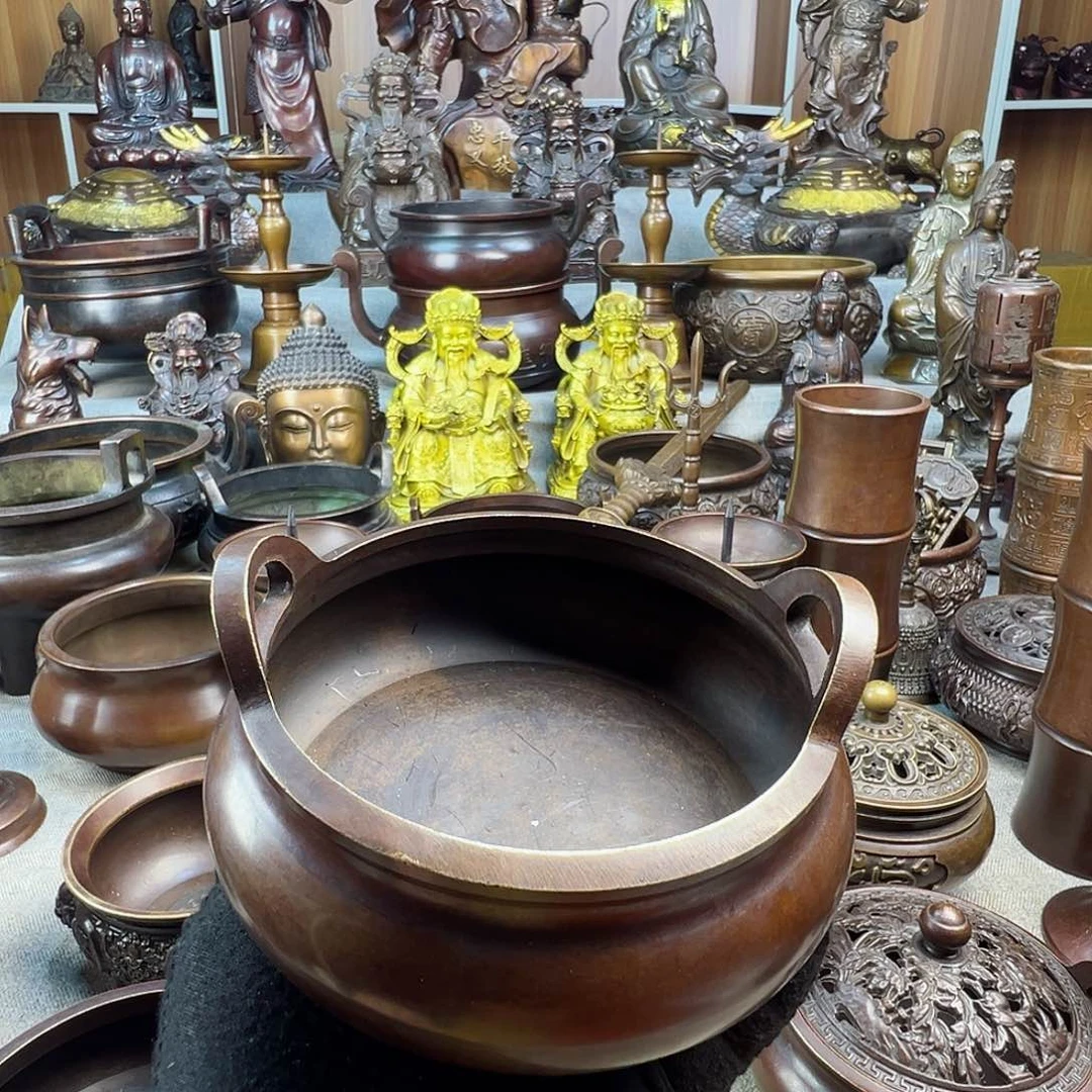 铜香炉铜摆件铜工艺品风水摆件