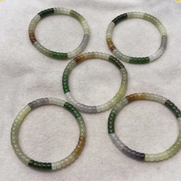 和田玉未镶嵌手串卡6药片多宝多样性拍一发一