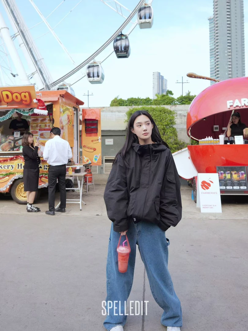 Spelledit 25春季黑色冲锋衣外套（n0退）