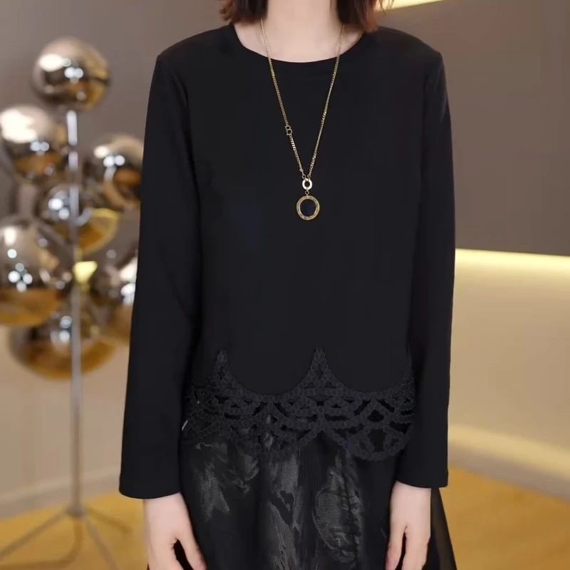 早秋气质新款显瘦洋气长袖女装百搭设计感宽松上衣T恤LK2506140