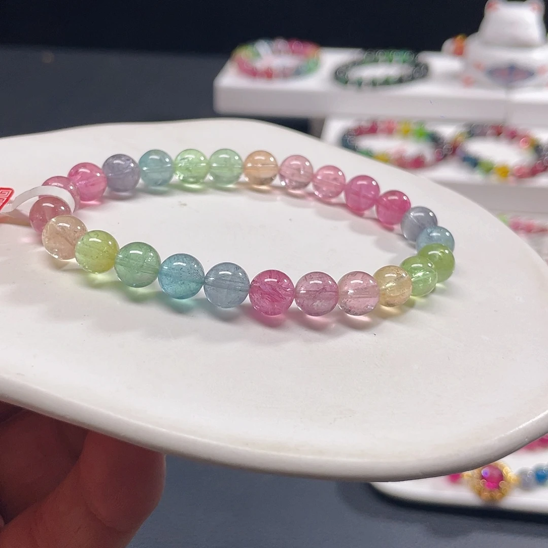 未镶嵌碧玺手链人鱼彩虹碧玺手链