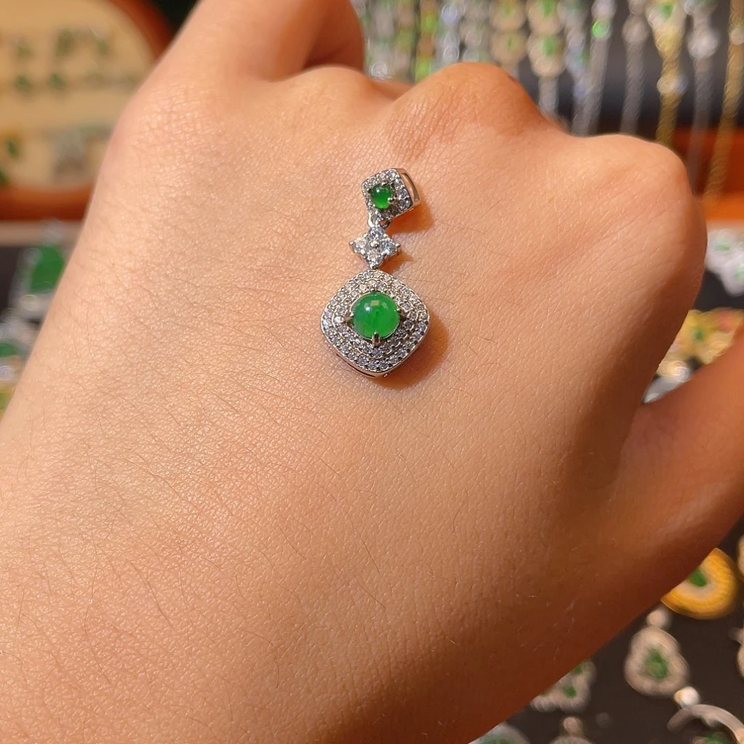 翡翠银S925镶嵌颈饰