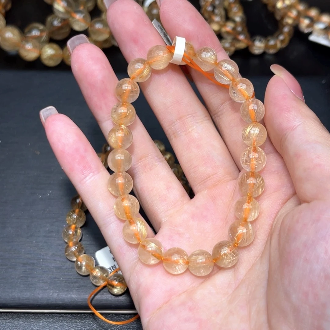 发晶手链未镶嵌卡8金发晶