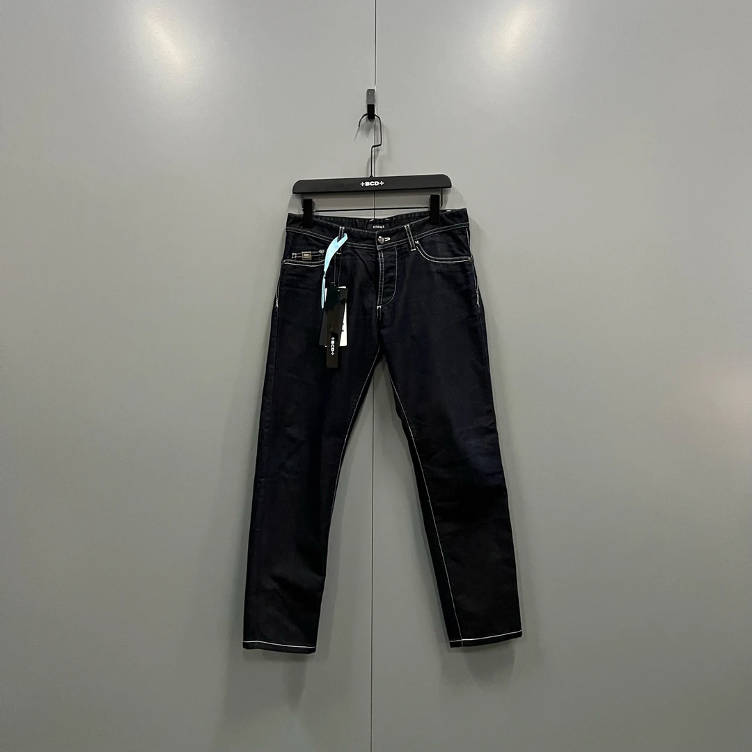 95新 VERSACE/范思哲 (ll) 纯色牛仔直筒裤 50码/207618