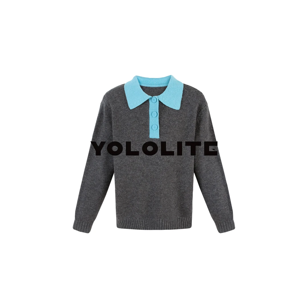 【墨兰】3724冬季新款100%绵羊毛简约休闲撞色经典设计羊毛衫C