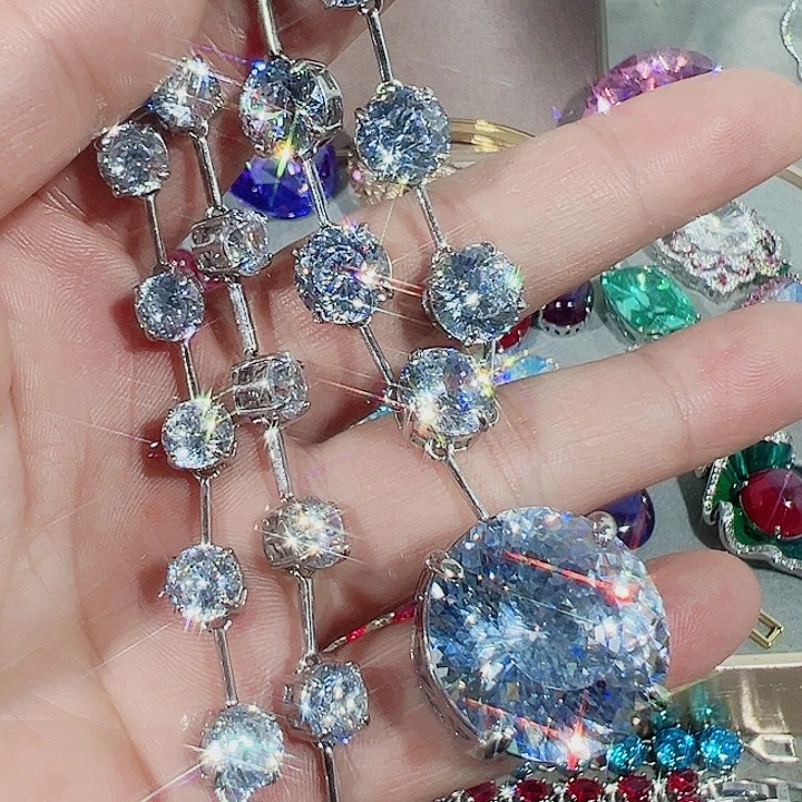 非金属红色蓝色吊坠戒指