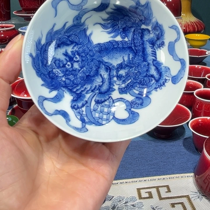 景德镇浅行窑青花普洱杯