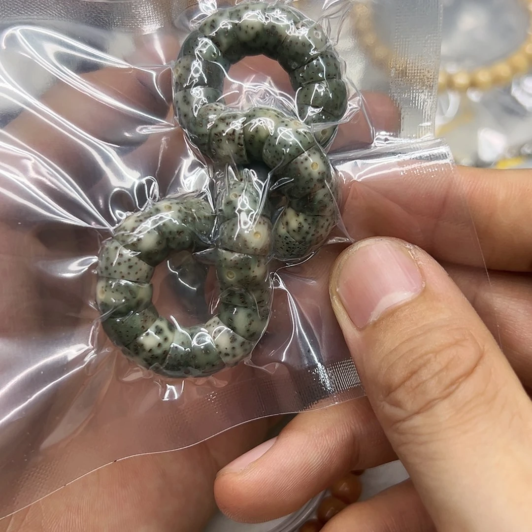 星月菩提手串91荣耀糯冰绿石玉星月菩提猪大肠10