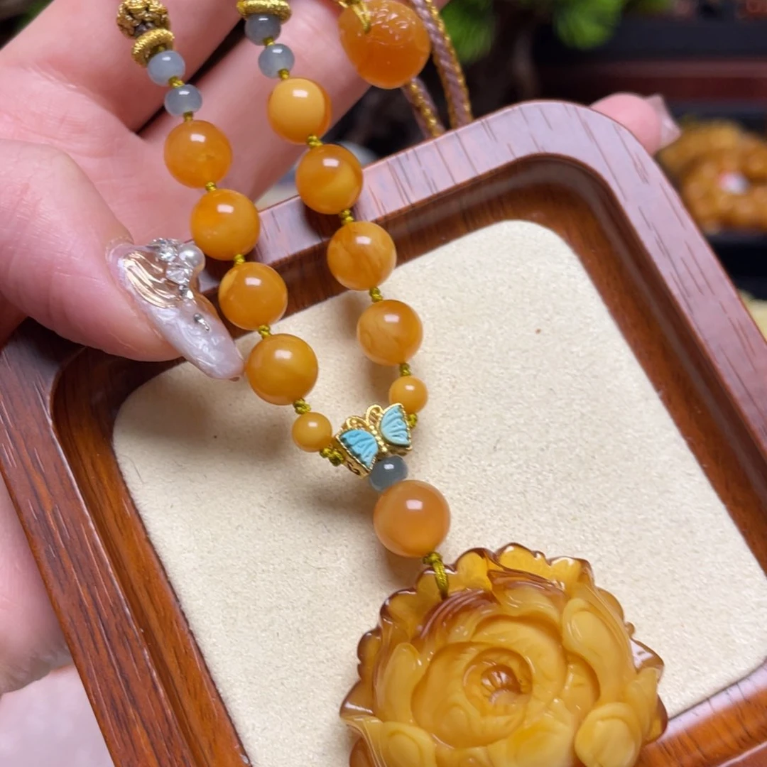 蜜蜡颈饰未镶嵌项链