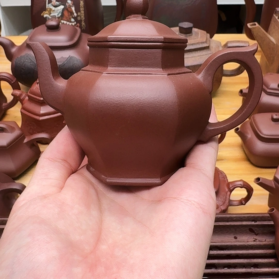 茶壶紫砂紫砂壶六方笑樱160cc