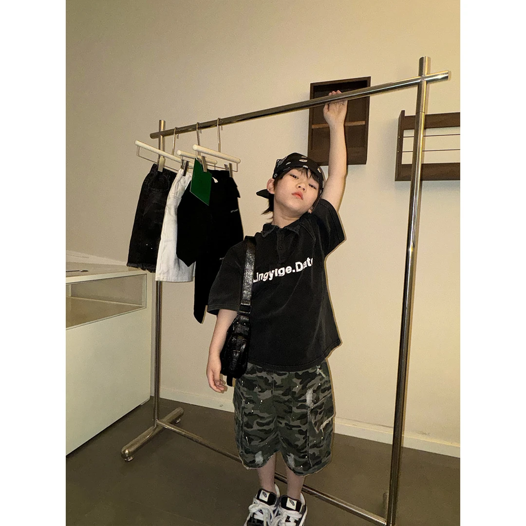 男童polo衫短袖上衣2025年夏季新款童装儿童炒色衣服韩版