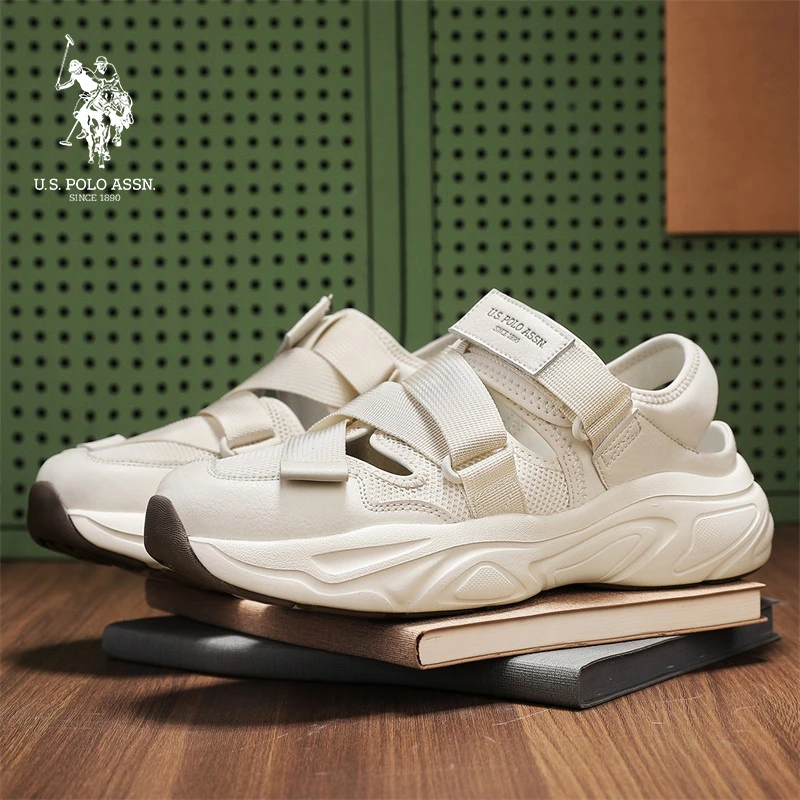 U.S. POLO ASSN.吸汗运动凉鞋休闲百搭搭配外穿潮复古一脚蹬鞋子