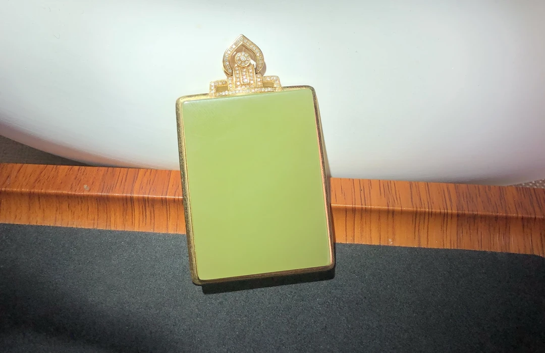 （客服咨询链接 勿拍哦）18k金镶嵌和田玉黄口无事牌吊坠