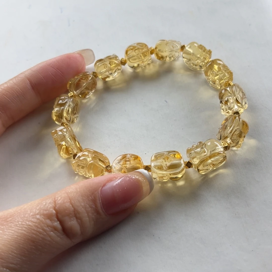 黄晶手链未镶嵌黄水晶貔貅手链
