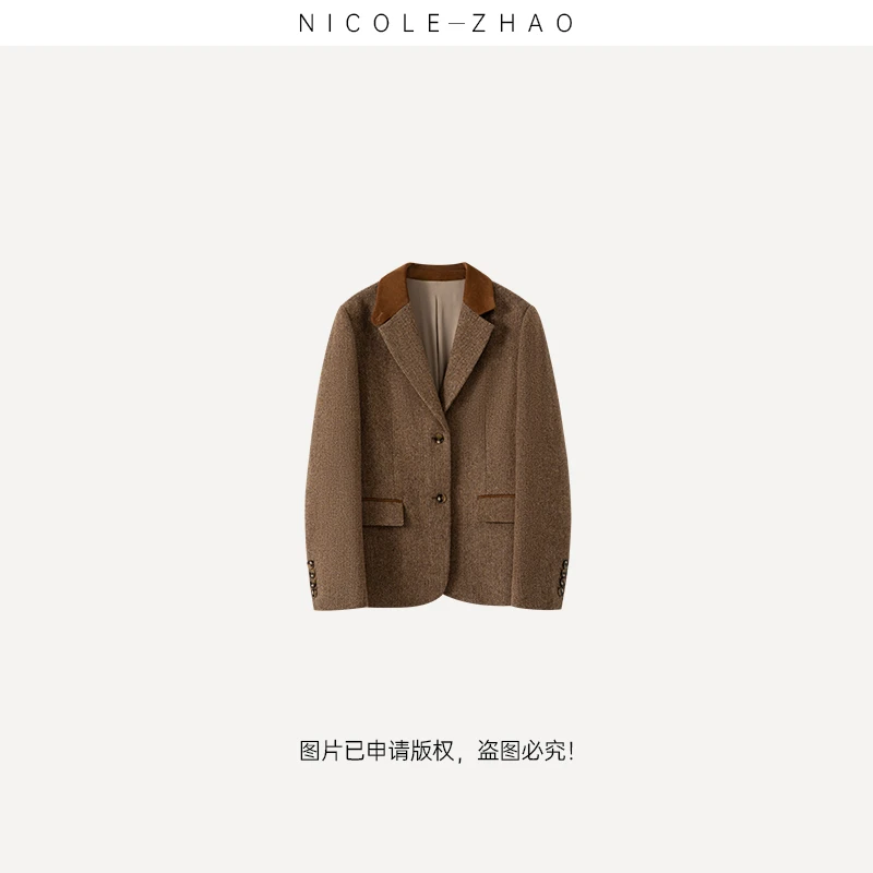 （西装诱惑）【贵姐NICOLE】设计师高端定制绵羊毛西装外套4NWT147