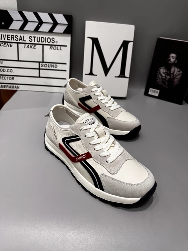 真皮板鞋男款潮流百搭欧洲站男鞋男士小白鞋轻奢小众透气休闲鞋男