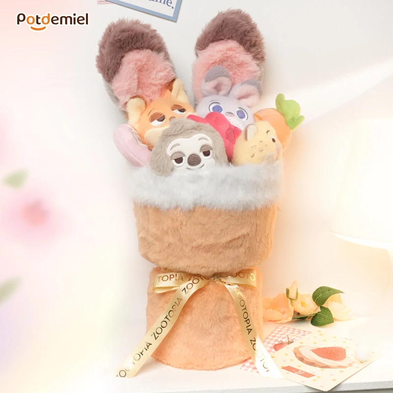 【七夕限定】potdemiel蜂蜜罐迪士尼疯狂动物城花束公仔女生礼物