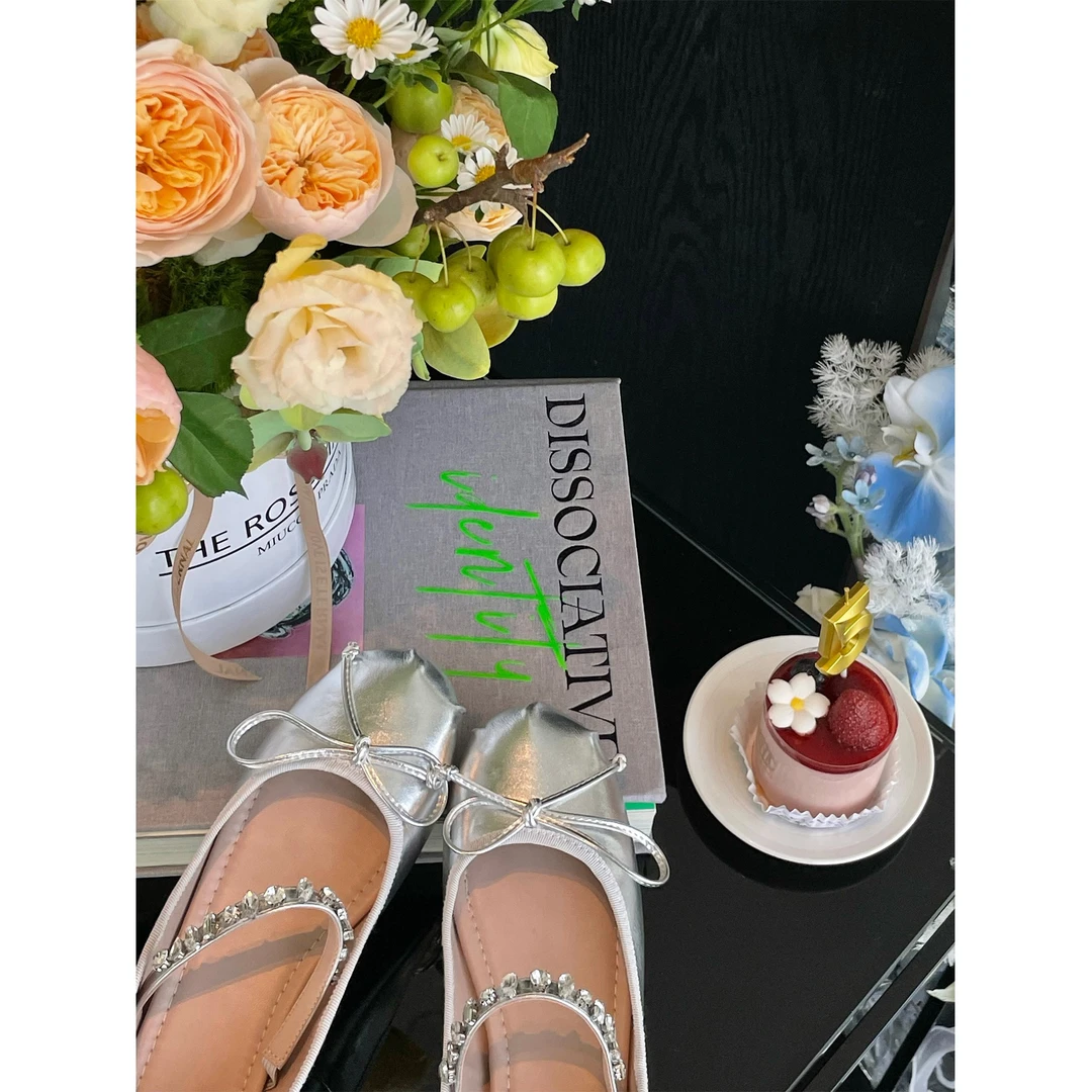 GA盈瓷 新品春夏百搭银色芭蕾鞋! SQ-25SS0002