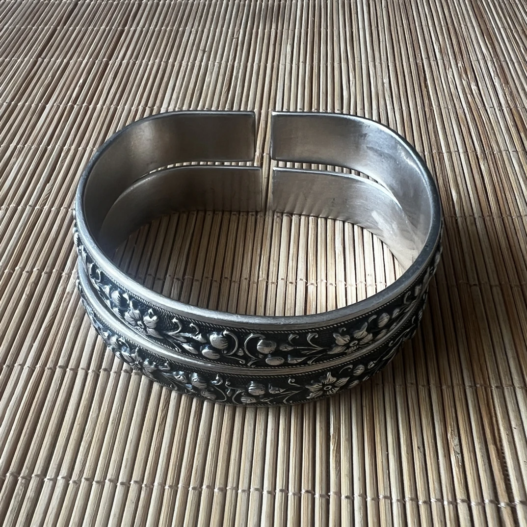 非金属珐琅吊坠 发饰女银制品复古纯手工银色原创设计素款