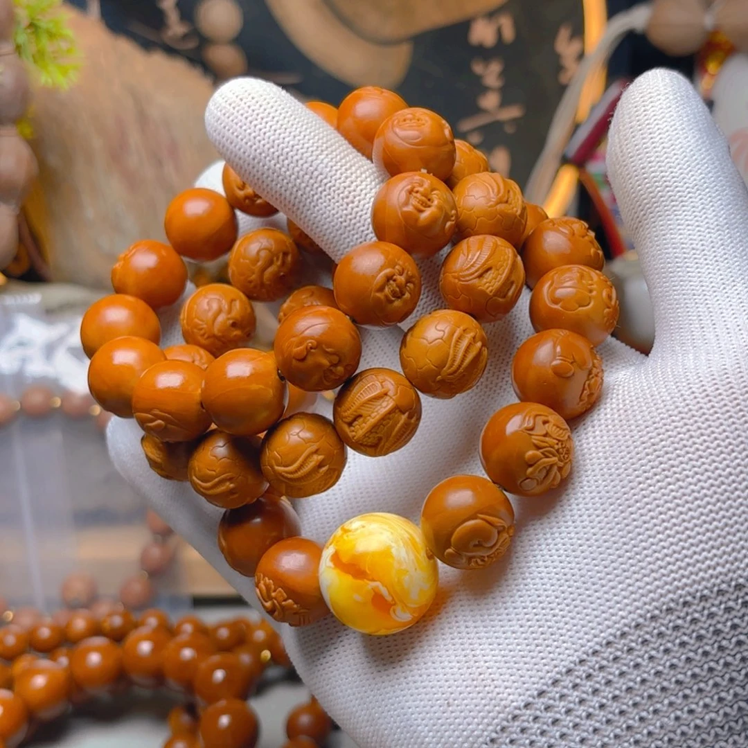 橄榄核手串/手链1.6铁核浮雕精品