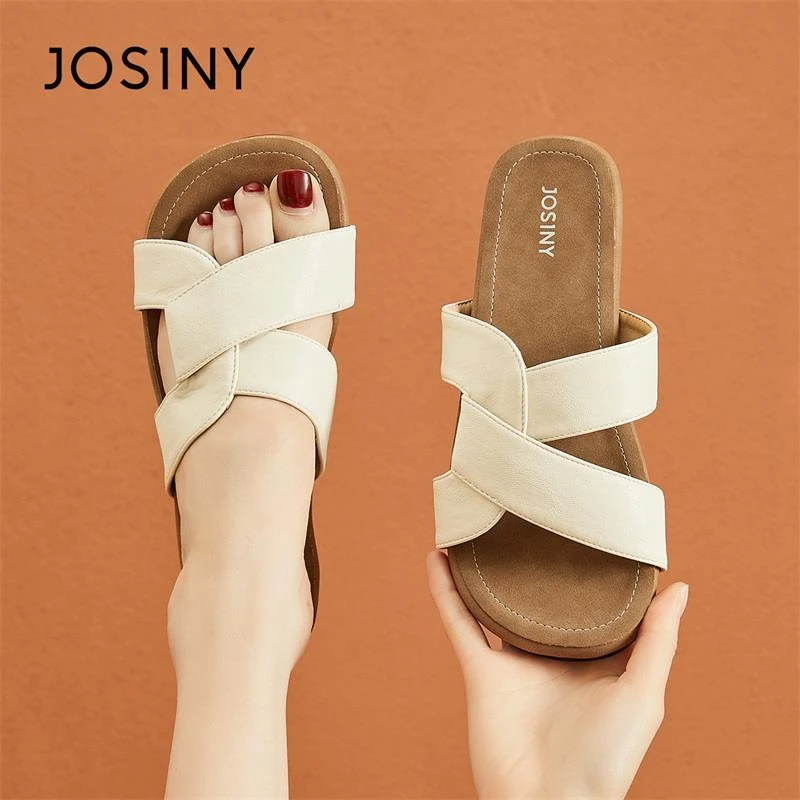 卓诗尼编织沙滩凉鞋女夏季外穿2025新款时尚休闲平底拖鞋配裙子