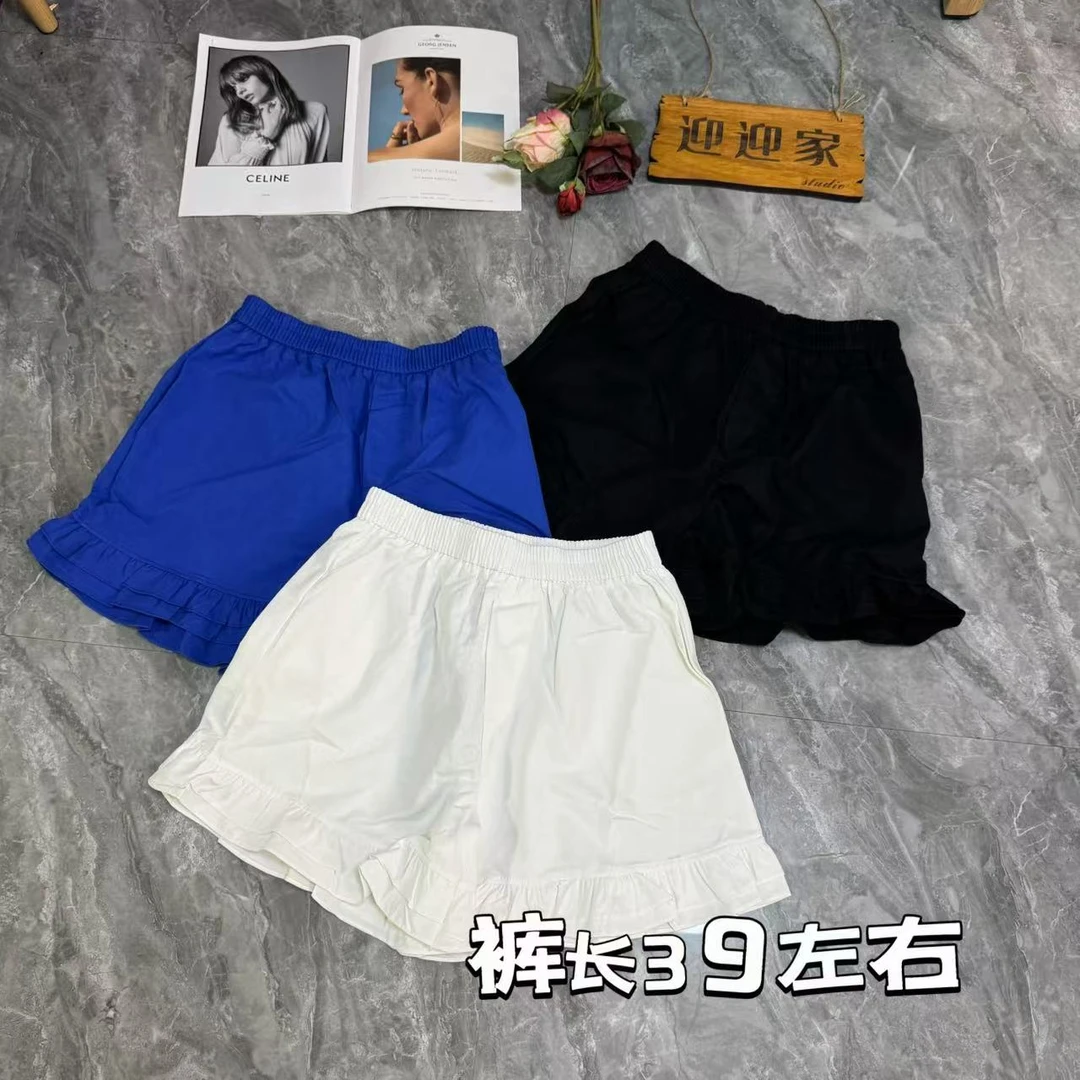 【乔家】K33001新款时尚百搭木耳边A字短裤