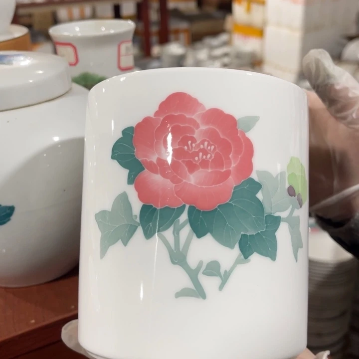 醴陵釉下手绘高温瓷13厘米无款