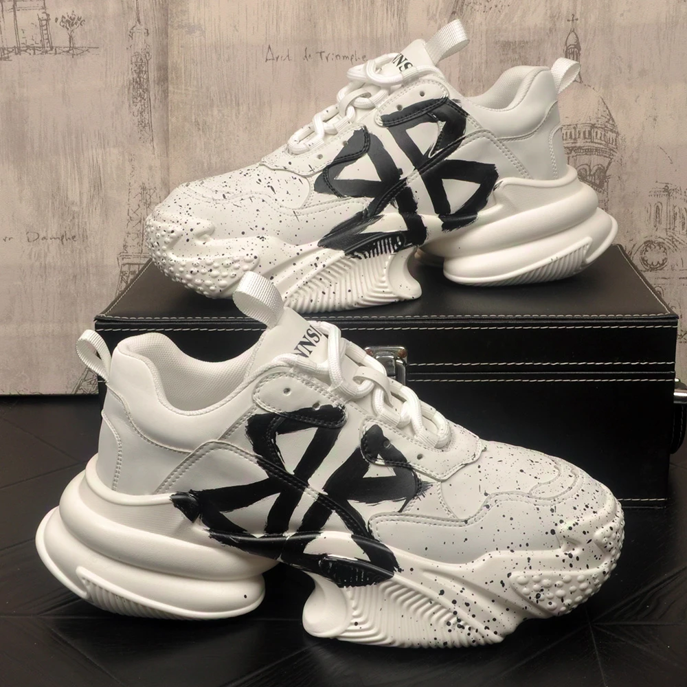 时尚潮流男士运动老爹鞋厚底内增高设计师小众款休闲鞋青年跑步鞋