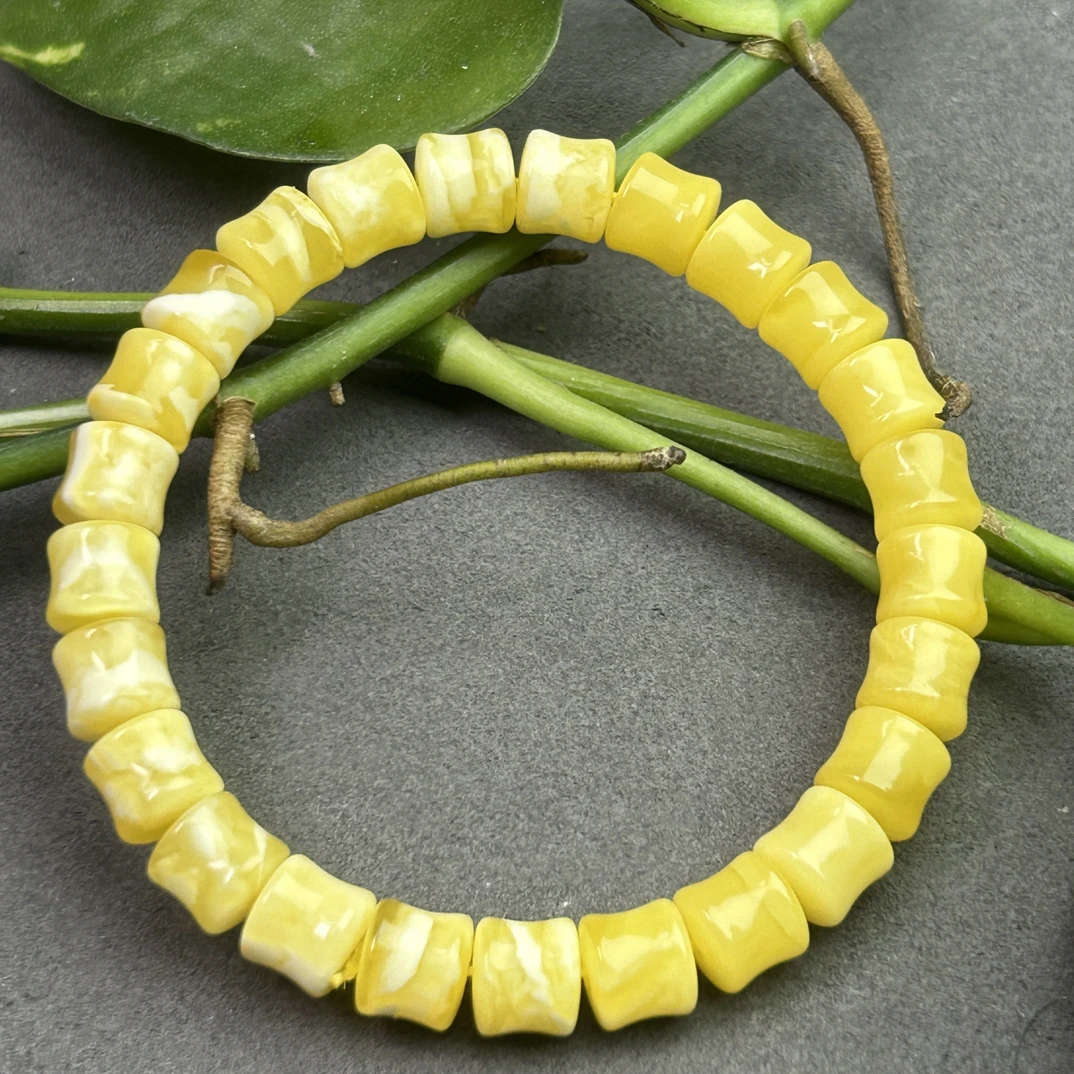 花蜡竹节单圈手串