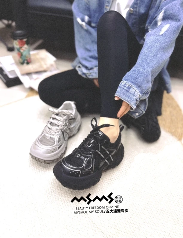 玛莎玛索618-362老爹鞋单鞋圆头厚底增高轮胎底老爹鞋百搭