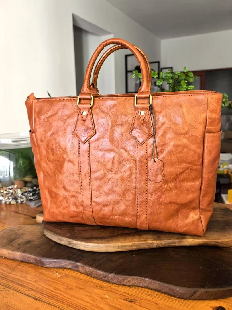 植鞣头层牛皮男士商务公文包时尚真皮男士斜挎公文包男士电脑包