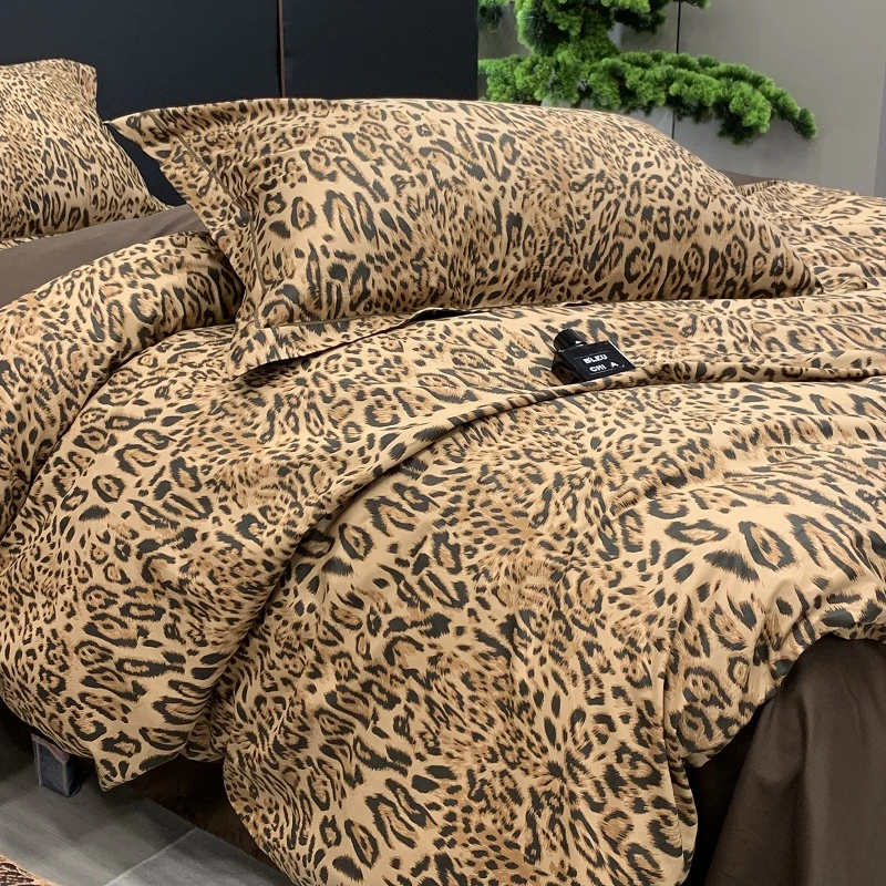 【LANRENMIAO】豹纹  新款全棉数码印花亲肤床上用品四件套