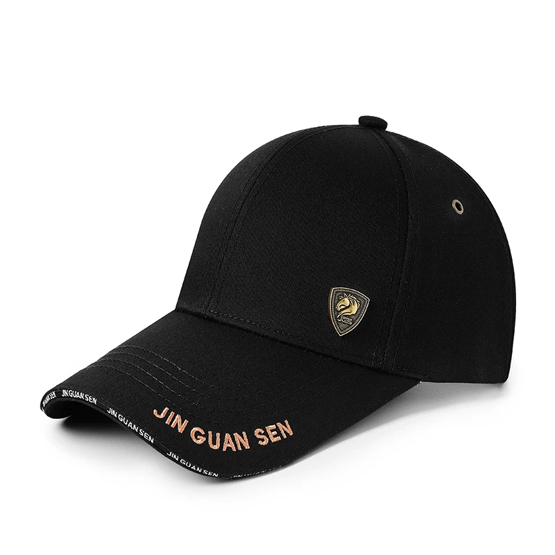 金冠森高端鸭舌帽刺绣飞马弯檐字母卷檐帽子时尚潮流百搭钓鱼户外