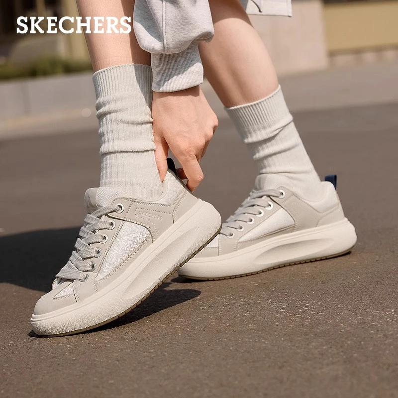 斯凯奇夏季低帮板鞋美式高街休闲运动鞋厚底增高复古小白鞋177482